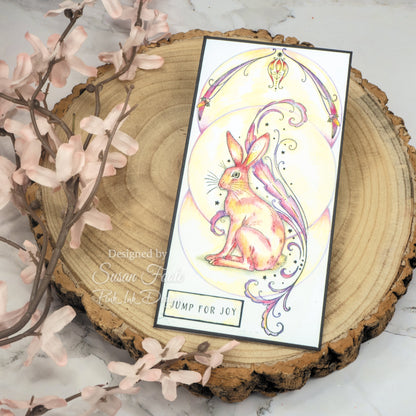 Pink Ink Designs Heavenly Hare 6 in x 8 in Clear Stamp Set