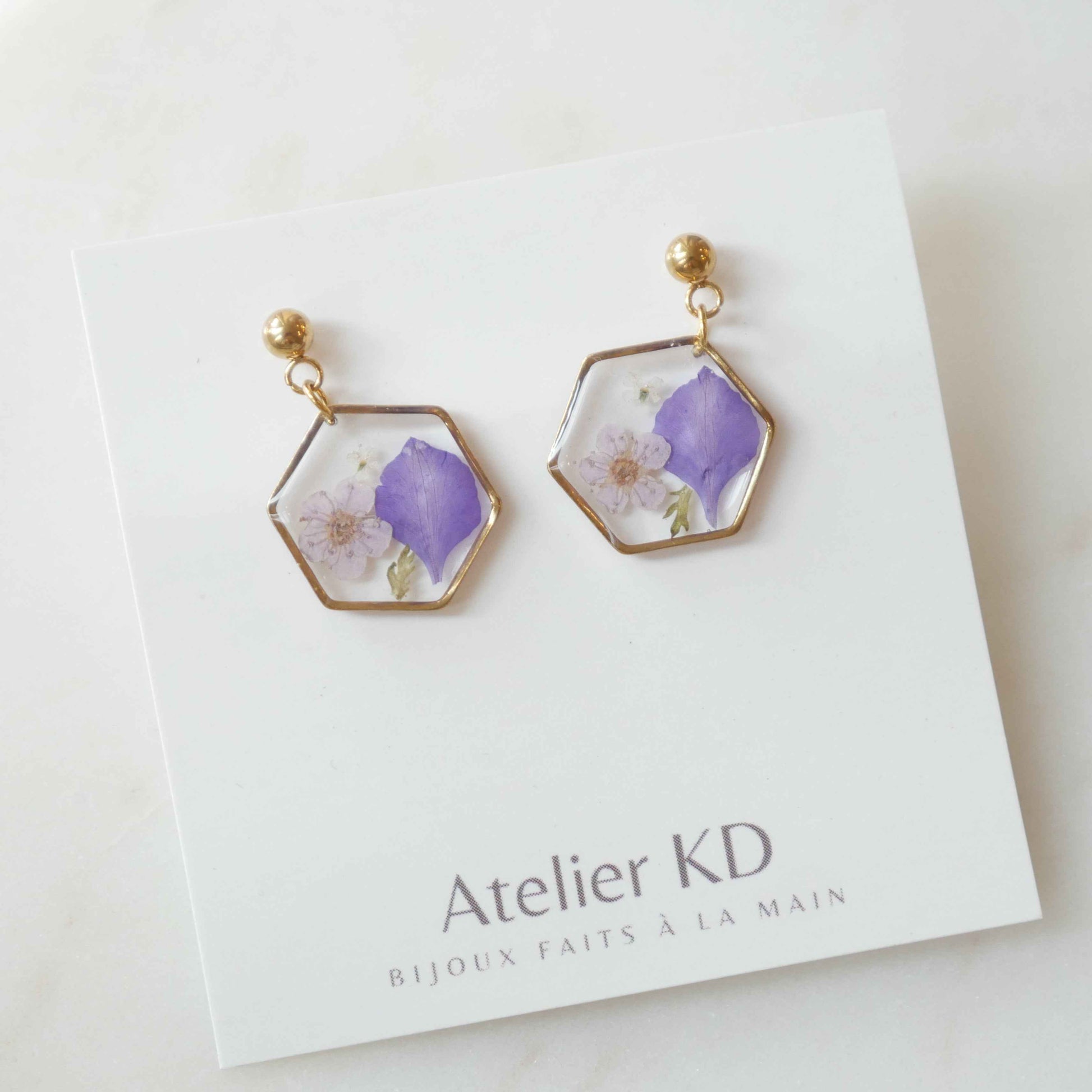 Boucles d'oreilles Léa- hexa (moyen 15mm)