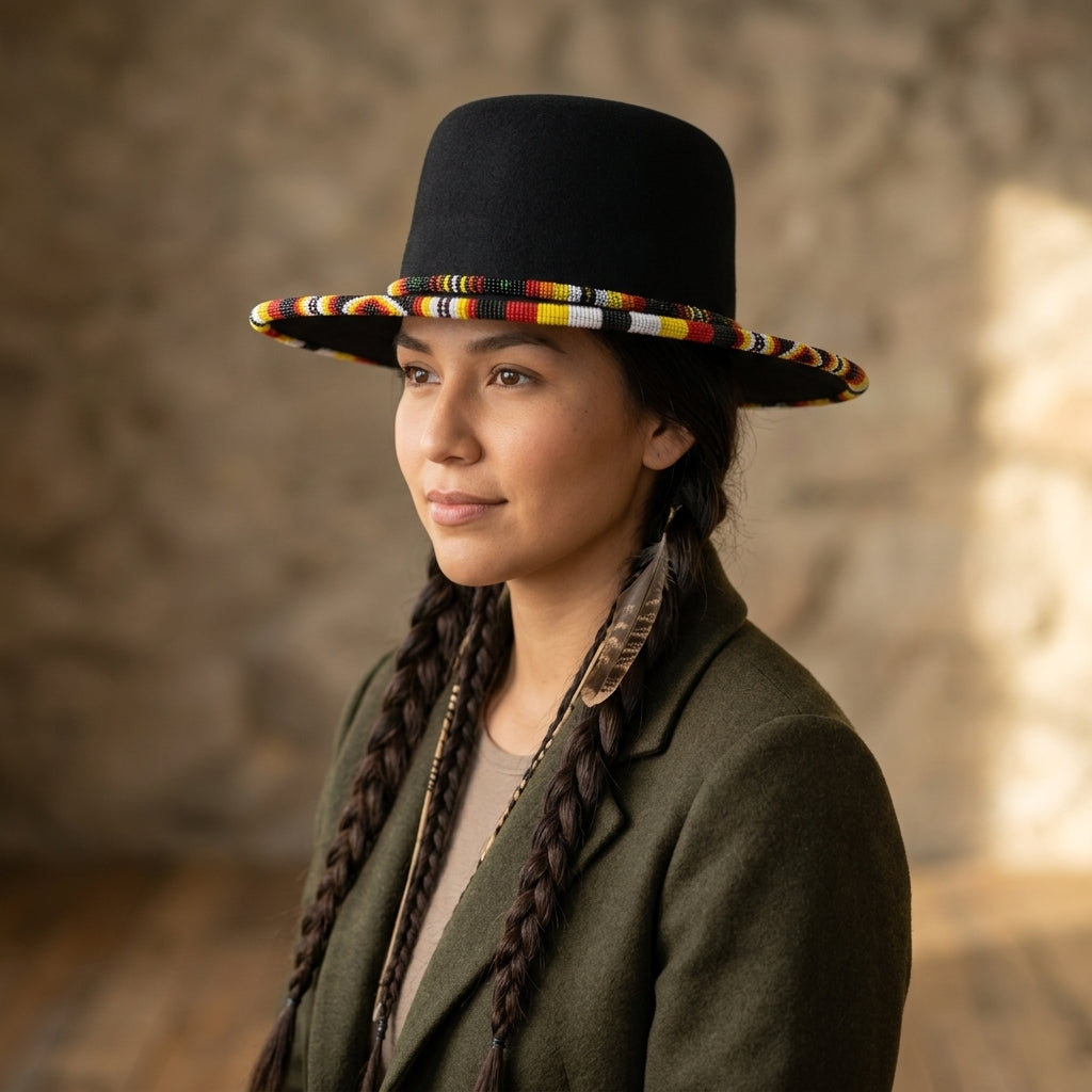 Size-57 Handmade Beaded Hat