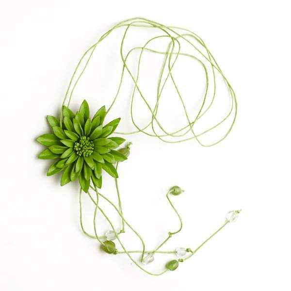 Leather Flower Necklace