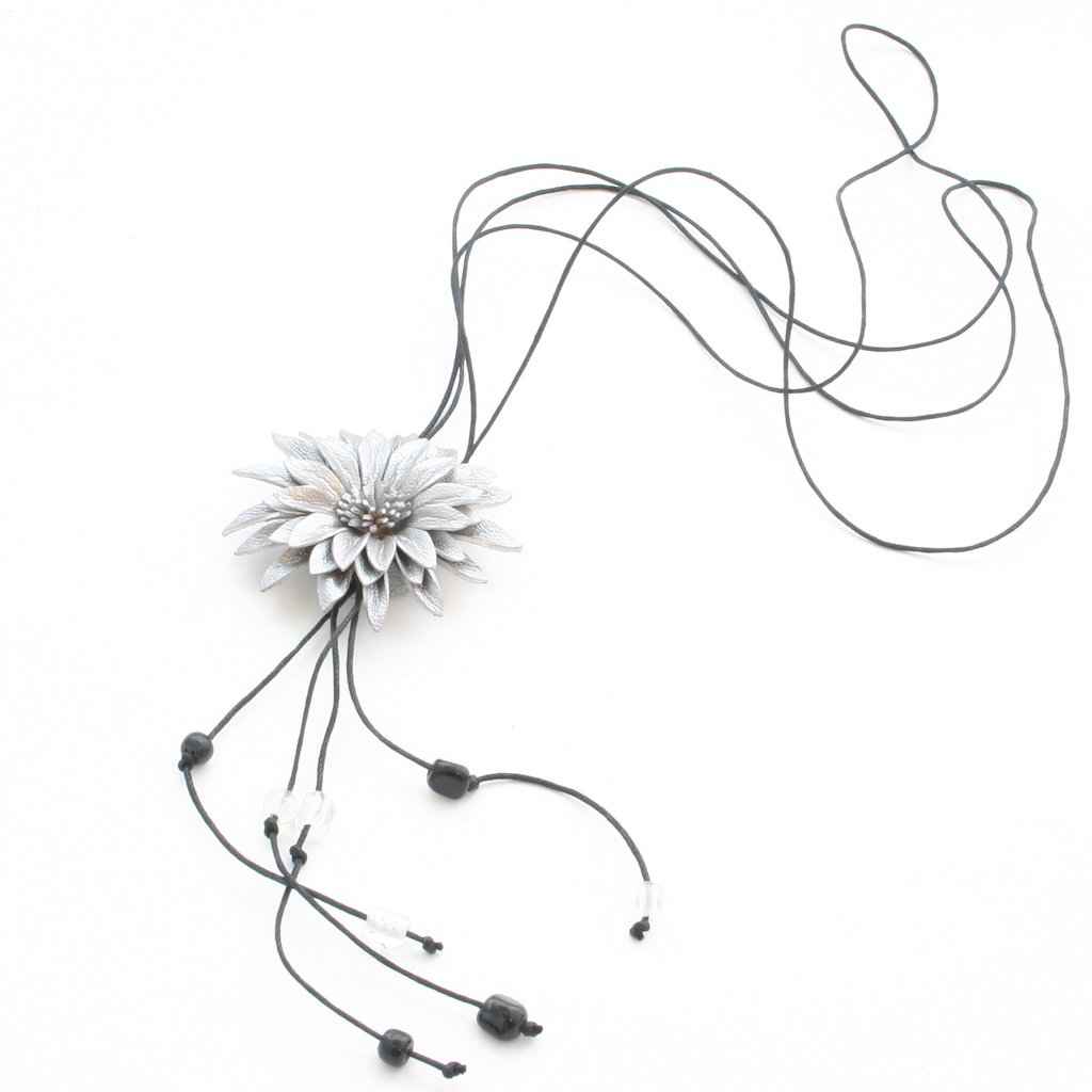 Leather Flower Necklace