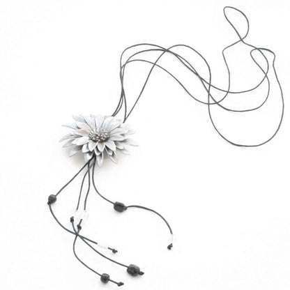 Leather Flower Necklace