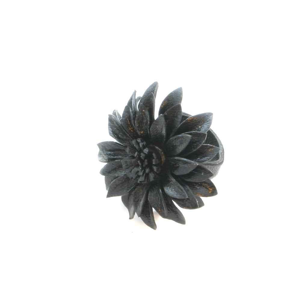 Leather Flower Ring