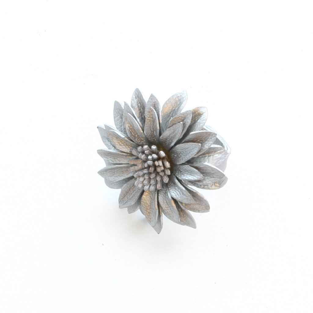 Leather Flower Ring