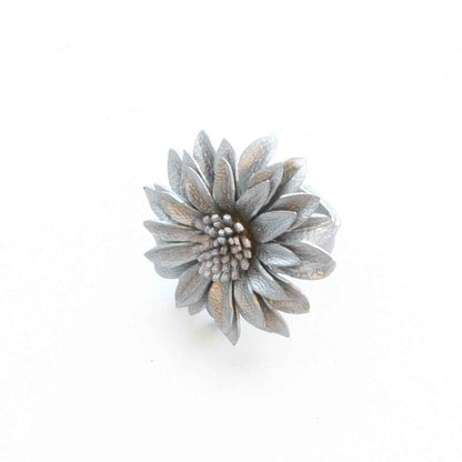 Leather Flower Ring