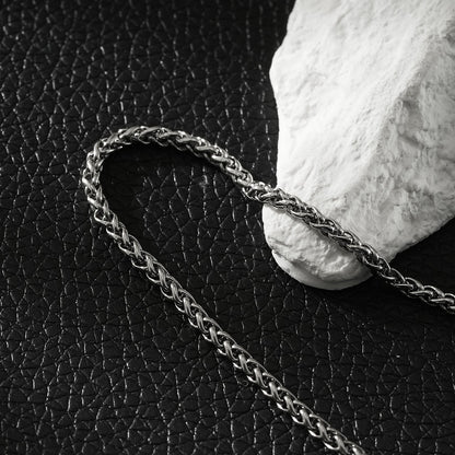 SADIKA Silver (White Gold): Intricate & Dainty Woven Chain Bracelet with Contemporary Braided Link Design