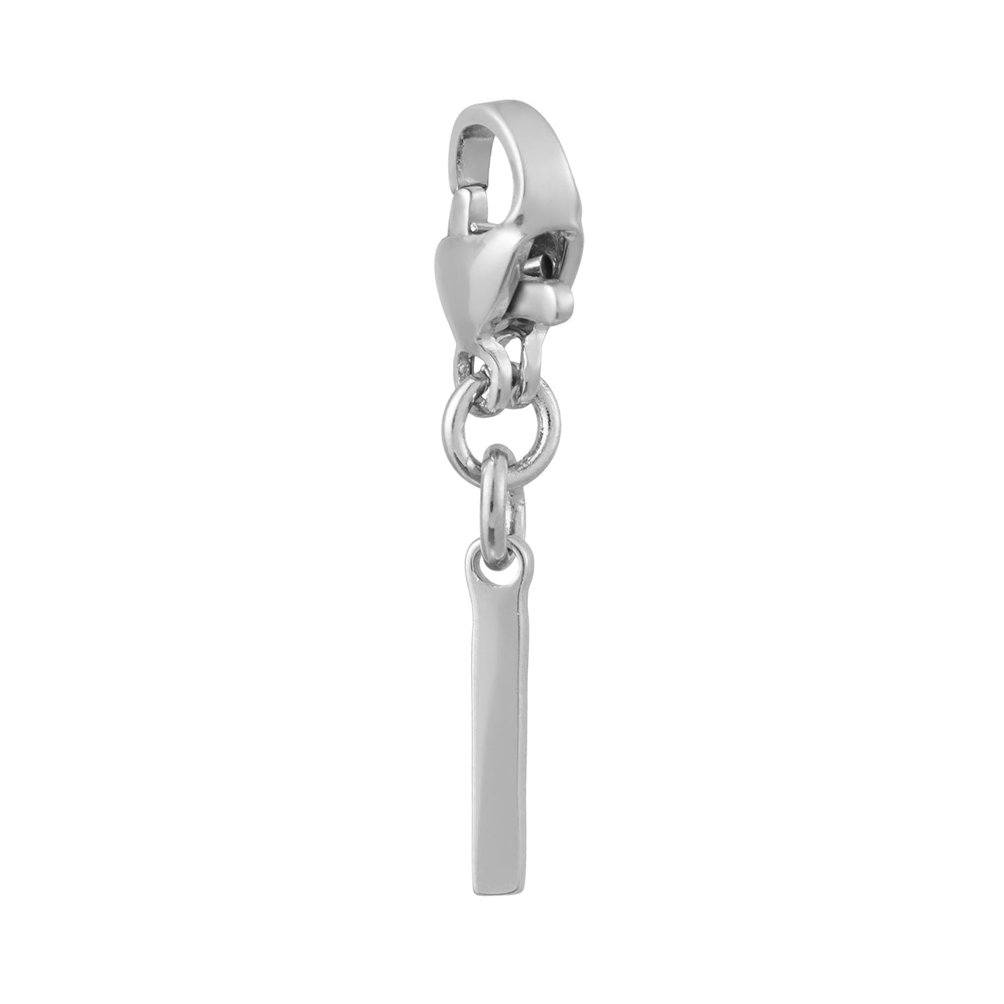 SOLID LETTER MINI CHARMS A–Z in SILVER (White Gold): Dainty Initial Alphabet Pendant for Necklaces & Bracelets — $12.50