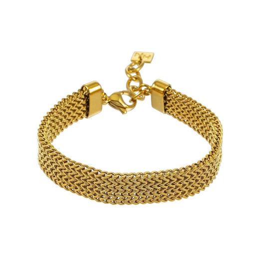 BOLOGNA Gold: Italian Vintage Mesh Chain Bracelet