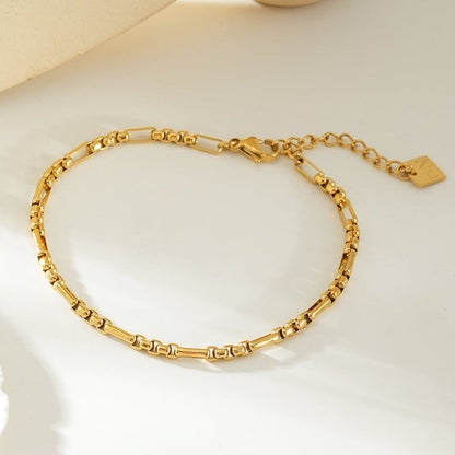RIKIA Gold: Industrial Chic Vintage Link Bracelet