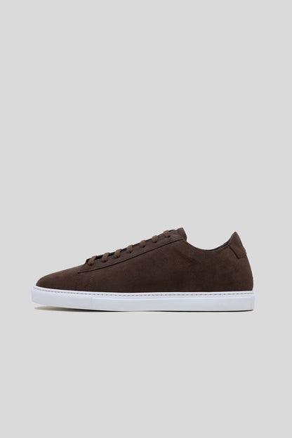 Dark Brown Suede Leather Low-Top Sneaker