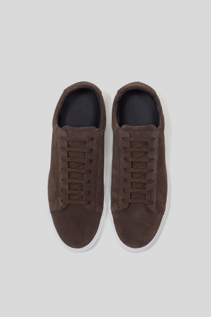 Dark Brown Suede Leather Low-Top Sneaker