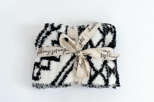 Schwarz-weißes Diamant-Kuscheltuch/-Decke für Babys