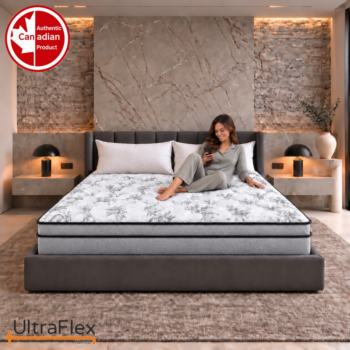 UltraFlex® DYNASTY 9 Inch Firm High Density Foam Mattress with Tight Top Comfort — Made in Canada