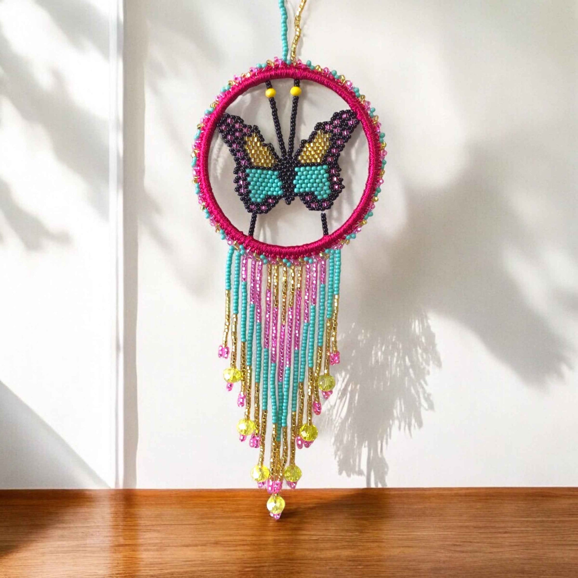 Red and Golden Butterfly Dream Catcher