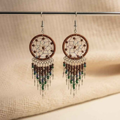 Brown/ dark green Dreamcatcher Dangles