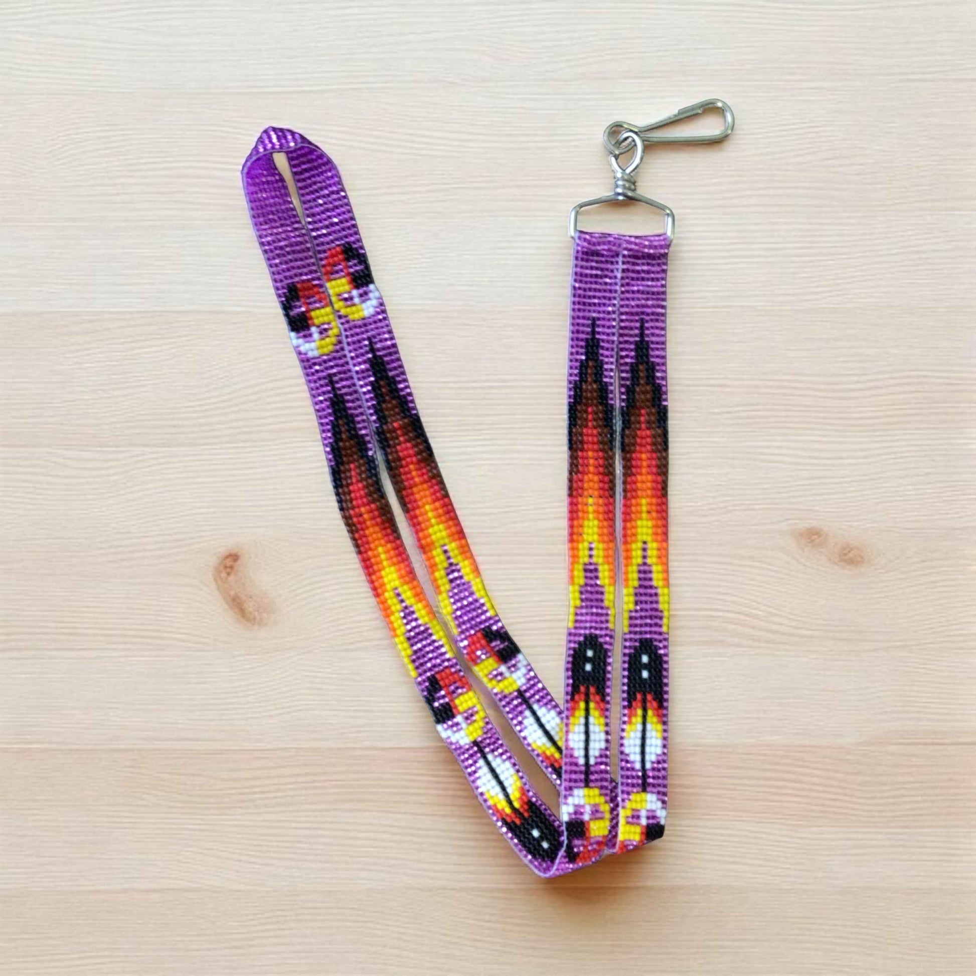 Light Purple Native Beaded Lanyard