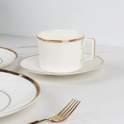 Ceramic Coffee Cups & Saucers 7 Oz - Set of 6+6