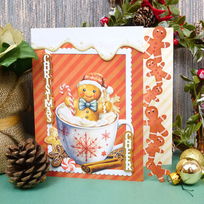 Festive Fancy-Edge Card Blanks - Gingerbread Men