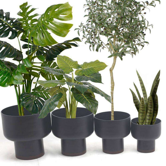 Elle - Black Bamboo Mid-Century Mushroom Planter
