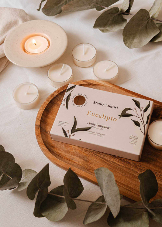 Teelichter-Set Eukalyptus