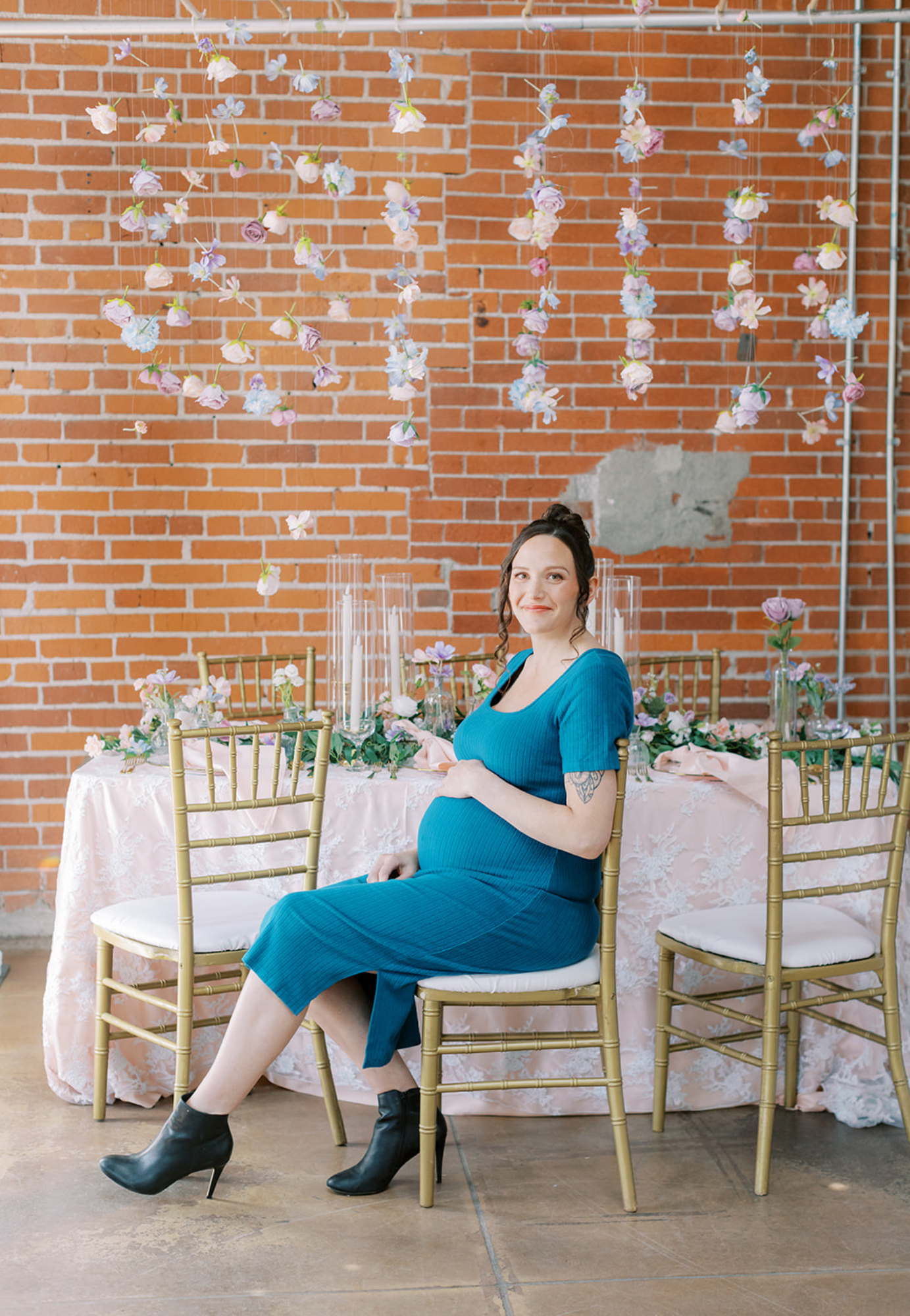 Ribbed Midi Maternity Tee Shirt Dress