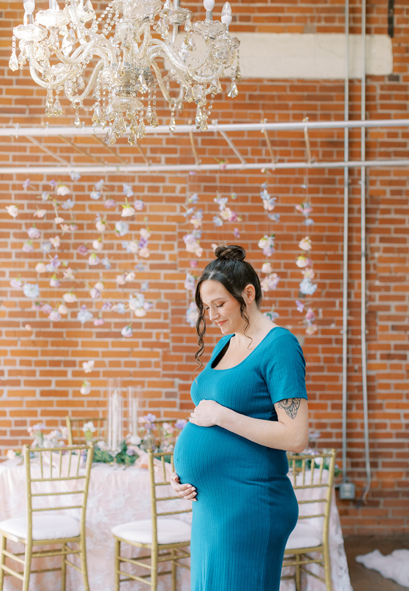 Ribbed Midi Maternity Tee Shirt Dress