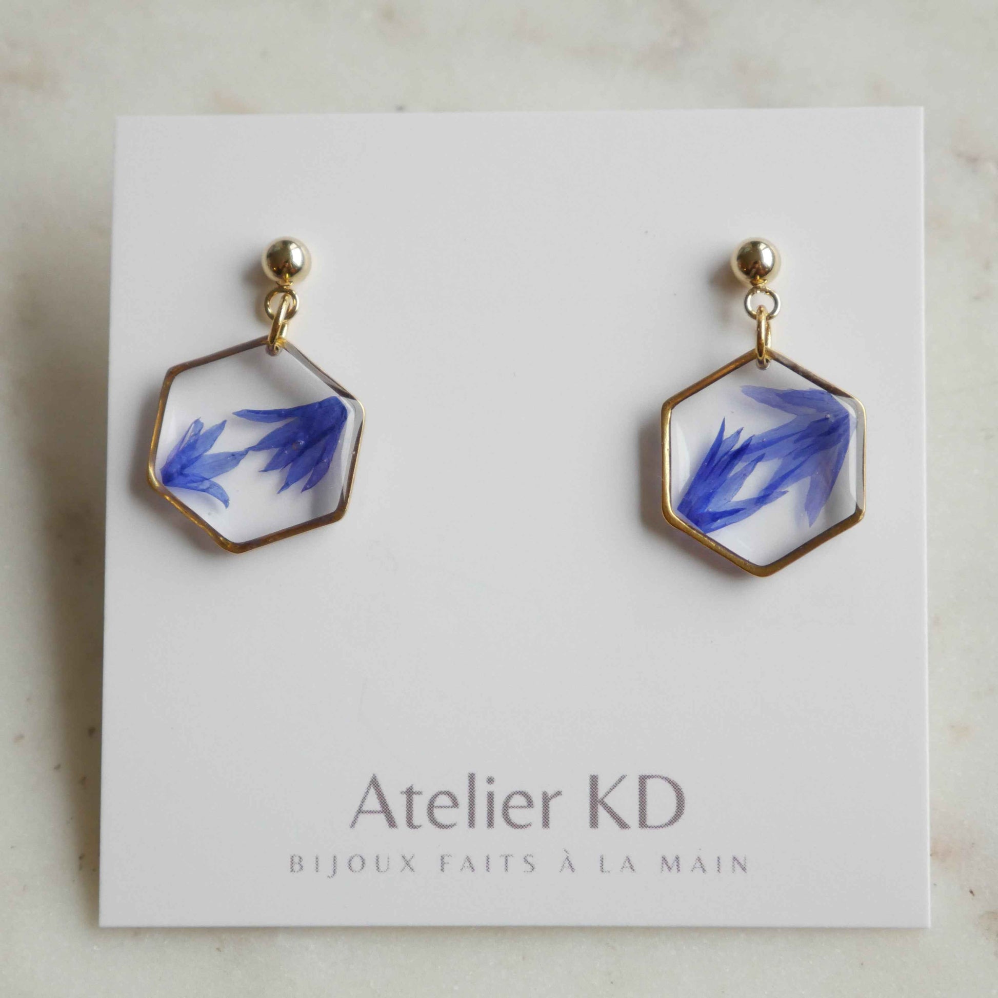 Boucles d'oreilles Blu - hexa(médium)
