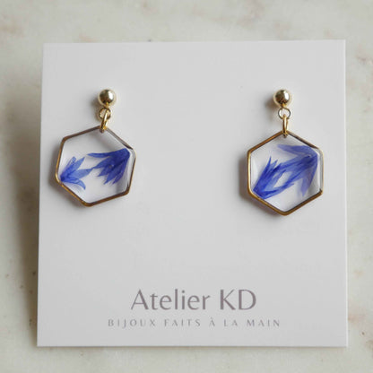 Boucles d'oreilles Blu - hexa(médium)