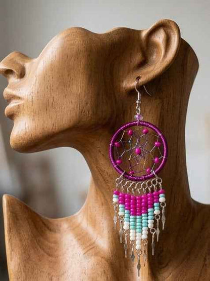 Magenta /celeste Dreamcatcher Dangles
