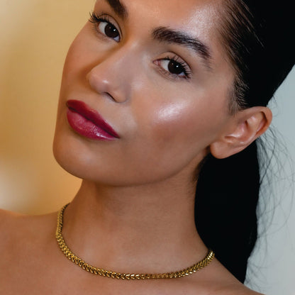 FRANKIE:  Vintage-Inspired Linked Abstract Crest Chain Necklace