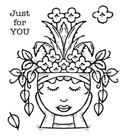 Woodware Clear Singles Lady Planter 4 in x 4 in Stamp