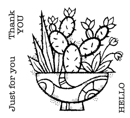 Woodware Clear Singles Succulent Display 4 in x 4 in Stamp