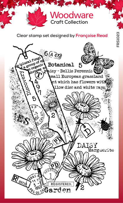 Woodware Clear Singles Garden Daisies 4 in x 6 in Stamp Set