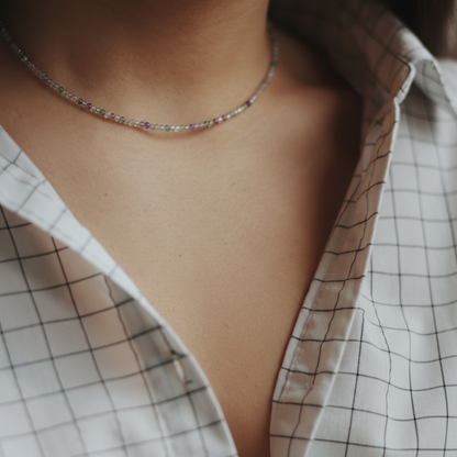 Fluorite Bead Necklace - 2-3mm