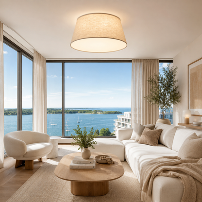 FORMO Leinen-Deckenleuchte für Schlafzimmer, Flur und Wohnzimmer
