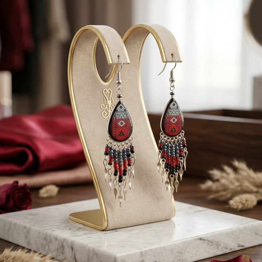 OldTribes™ Small Sized Southwestern Red Teardrop Earrings