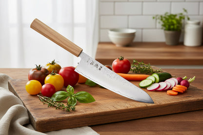 Ginrei Silver 3 Nashiji Gyuto Messer 210mm - Olivenholzgriff
