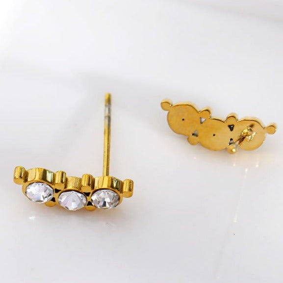 GRACE: Zirconia Trio Stud Earrings