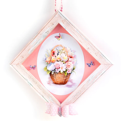 Die Cut Decoupage – Floral Basket & Wreath (pack of 3)