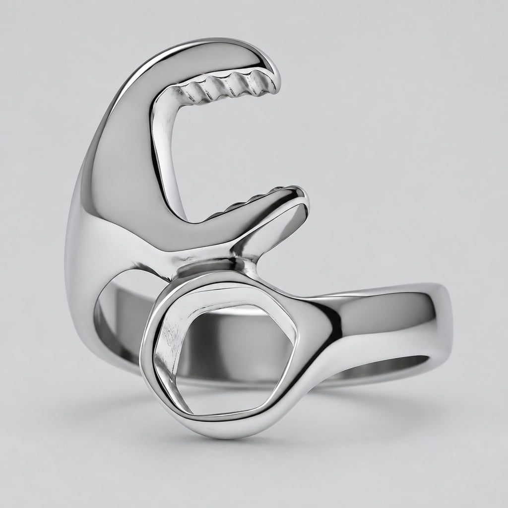 GoSteel Men's Biker Wrench Ring | Stainless Steel Ring