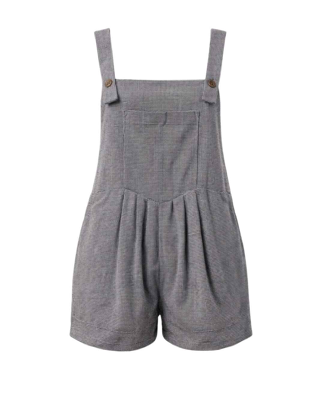Goldie - Relaxed Fit Short-All Romper In Black Gingham