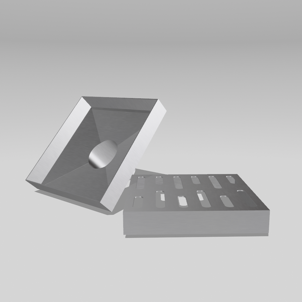 Cascena 6″ × 6″ Square Shower Drain, 304 Stainless — Tile-In or Grate Cover