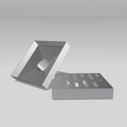 Cascena 6″ × 6″ Square Shower Drain, 304 Stainless — Tile-In or Grate Cover