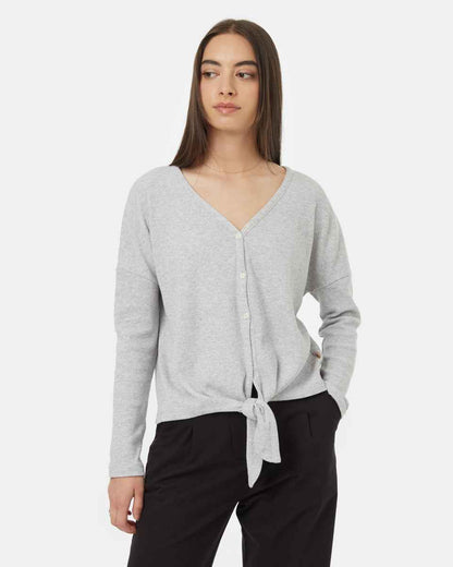 Treewaffle Tie Front Top