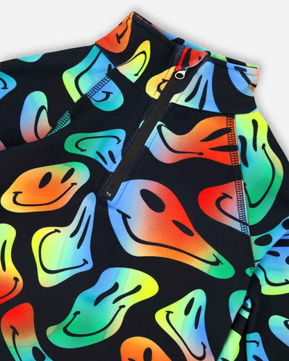 Two-Piece Thermal Underwear Set Smiley Face Boy