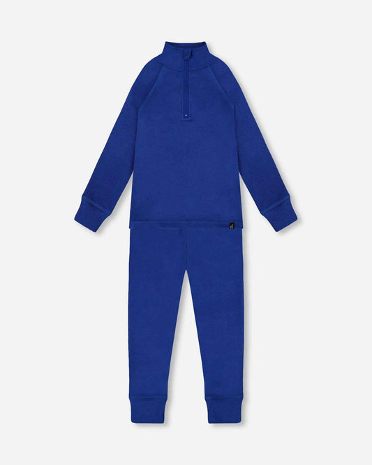 Two-Piece Thermal Underwear Set Blue
