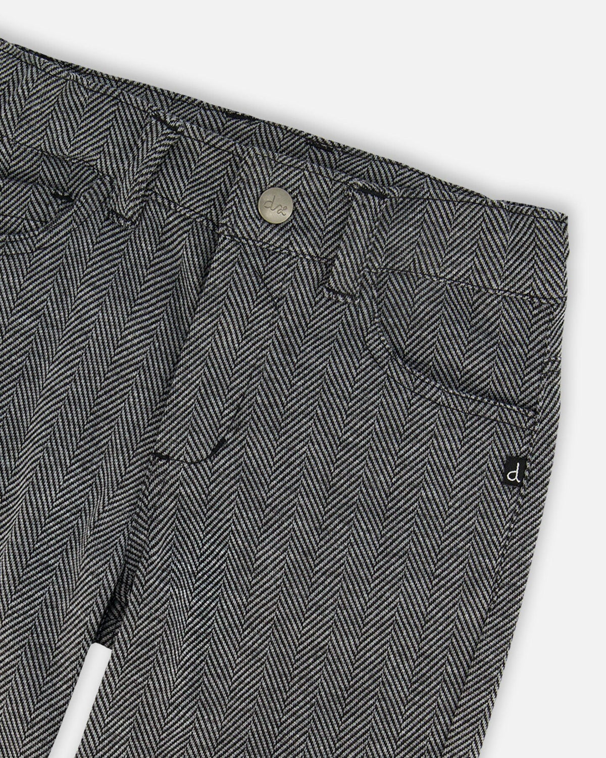 Stretch Jacquard Pants Grey Herringbone