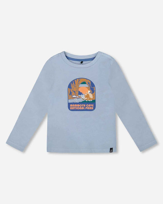 Organic Cotton Long Sleeve T-Shirt Light Blue