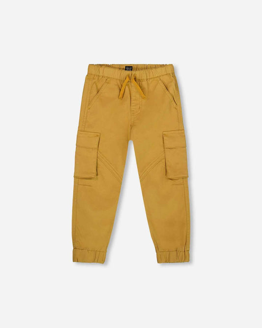 Twill Jogger Cargo Pants Ochre