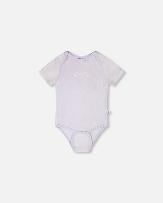 Evolutive Cotton Rib Jersey Onesie Lilac